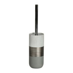 Showerdrape Luxe Grey/white Toilet Brush & Holder - thumbnail 3