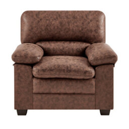 Bravich Oxford Faux Leather Armchair - Walnut Brown - thumbnail 7