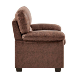 Bravich Oxford Faux Leather Armchair - Walnut Brown - thumbnail 3