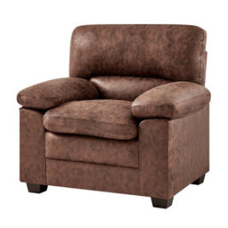 Bravich Oxford Faux Leather Armchair - Walnut Brown - thumbnail 2