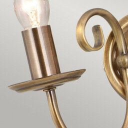 Luminosa Lighting Elstead Artisan 2 Light Indoor Candle Wall Light Aged Brass, E14 - thumbnail 4