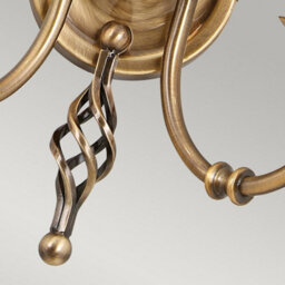 Luminosa Lighting Elstead Artisan 2 Light Indoor Candle Wall Light Aged Brass, E14 - thumbnail 3