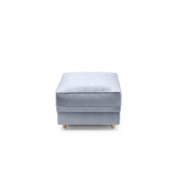 Abakus Direct Chicago Velvet Footstool In Silver Blue - thumbnail 4
