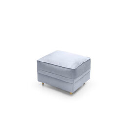 Abakus Direct Chicago Velvet Footstool In Silver Blue - thumbnail 3