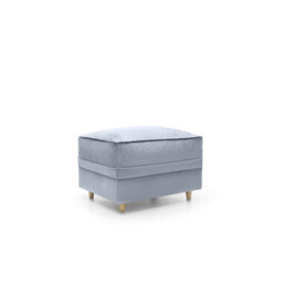Abakus Direct Chicago Velvet Footstool In Silver Blue - thumbnail 2