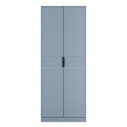 Anzio Ready Assembled Modern Matt Denim Blue Tall Double Wardrobe (H)1956mm (W)766mm (D)530mm - thumbnail 2