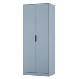 Anzio Ready Assembled Modern Matt Denim Blue Tall Double Wardrobe (H)1956mm (W)766mm (D)530mm - thumbnail 3