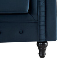 Home Detail Chesterfield Velvet Fabric 2 Seater Sofa, Midnight Blue - thumbnail 5