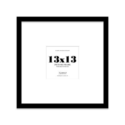 "13X13"" Black Picture Frame - 13X13"" Square Frame With 9X9"" Mount For 13X13""/9X9"" Pictures Art Deco Style Room Decor, 1 Pack" - image 1