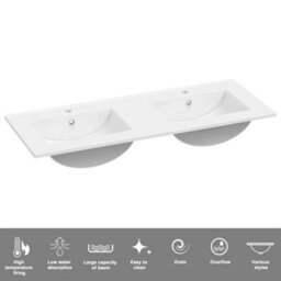 Sline 1200mm Wall-Hung Gloss Anthracite Bathroom Vanity Unit With Integrated Sink,4 Soft-Close Drawers For Storage - thumbnail 3