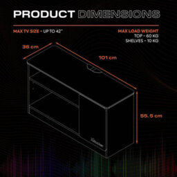 X Rocker Carbon-Tek Led Tv Media Unit - White Rgb - thumbnail 8