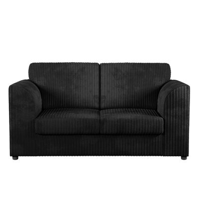 Furnishings For Less UK Luxor Jumbo Cord Fabric 2 Seater Sofa - Fullback Black - image 1