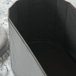 OHS Folding Ottoman Storage Box Footstool Tub Space Saving Velvet Seat, Lozenge - thumbnail 3
