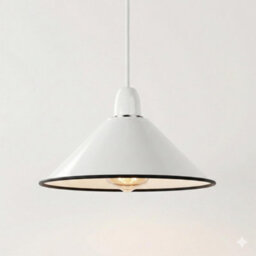 Metal Cone Pendant Lamp Shade 22Cm White E27 Ceiling Light For Kitchen Island Hallway Bedroom Living Room