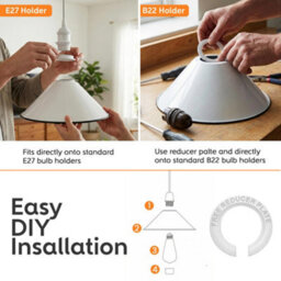 Metal Cone Pendant Lamp Shade 22Cm White E27 Ceiling Light For Kitchen Island Hallway Bedroom Living Room - thumbnail 5