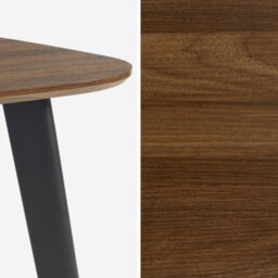 Sweeek - Square Dining Table Walnut Wood Effect Black Metal Legs 4-Seater Azylis 90X90X76 Cm - thumbnail 2