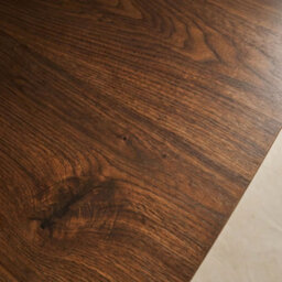 Sweeek - Square Dining Table Walnut Wood Effect Black Metal Legs 4-Seater Azylis 90X90X76 Cm - thumbnail 4