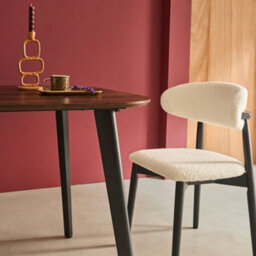 Sweeek - Square Dining Table Walnut Wood Effect Black Metal Legs 4-Seater Azylis 90X90X76 Cm - thumbnail 5