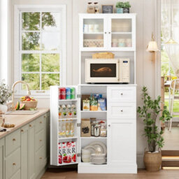 182.5Cm Kitchen Pantry Cupboard, Freestanding Kitchen Storage Cabinet,modern - thumbnail 6
