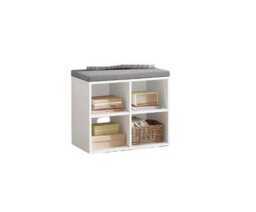 Modcraft Shoe Storage Bench With Cushion, 4 Compartments & Adjustable Shelves For Hallway And Bedroom - thumbnail 2