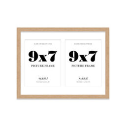 16X12 Inch 2 Opening Photo Collage Frame, Display Two 9X7 Inch Photos, Multi Aperture Family Picture Frame, Oak - thumbnail 2