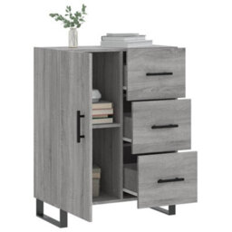Berkfield Sideboard Grey Sonoma 69.5X34X90 Cm Engineered Wood - thumbnail 4