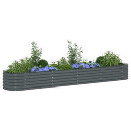 Berkfield Practical Garden Raised Bed 400X80X44 Cm Galvanised Steel Grey - thumbnail 4