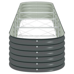 Berkfield Practical Garden Raised Bed 400X80X44 Cm Galvanised Steel Grey - thumbnail 6