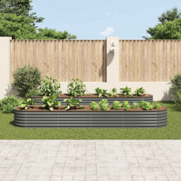 Berkfield Practical Garden Raised Bed 400X80X44 Cm Galvanised Steel Grey - thumbnail 3