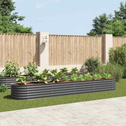 Berkfield Practical Garden Raised Bed 400X80X44 Cm Galvanised Steel Grey - thumbnail 2
