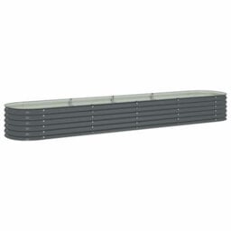 Berkfield Practical Garden Raised Bed 400X80X44 Cm Galvanised Steel Grey - thumbnail 1