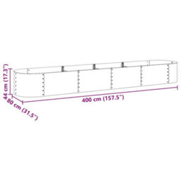 Berkfield Practical Garden Raised Bed 400X80X44 Cm Galvanised Steel Grey - thumbnail 9