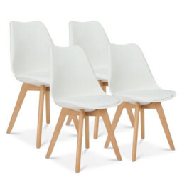 Bravich Rocco Tulip Dining Chair - White - Set Of 4 - thumbnail 1