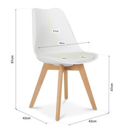 Bravich Rocco Tulip Dining Chair - White - Set Of 4 - thumbnail 5