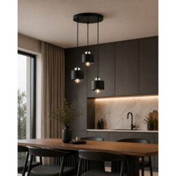 Luminosa Lighting Luminosa Simply Cluster Pendant Ceiling Light Black, Silver 3X E27 - thumbnail 2