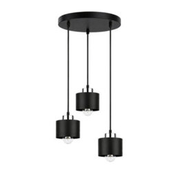 Luminosa Lighting Luminosa Simply Cluster Pendant Ceiling Light Black, Silver 3X E27 - thumbnail 1