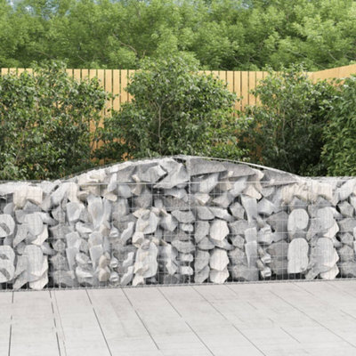 Berkfield Arched Gabion Baskets 4 Pcs 400X50X80/100 Cm Galvanised Iron - image 1