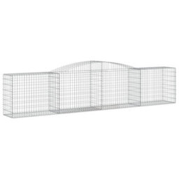 Berkfield Arched Gabion Baskets 4 Pcs 400X50X80/100 Cm Galvanised Iron - thumbnail 3