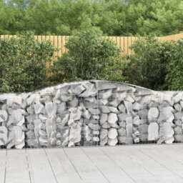 Berkfield Arched Gabion Baskets 4 Pcs 400X50X80/100 Cm Galvanised Iron