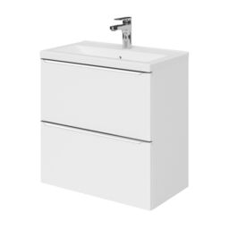 GoodHome Imandra Slimline Gloss White Wall-Mounted Bathroom Cabinet (H) 600mm (W) 600mm - thumbnail 4