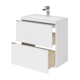 GoodHome Imandra Slimline Gloss White Wall-Mounted Bathroom Cabinet (H) 600mm (W) 600mm - thumbnail 5