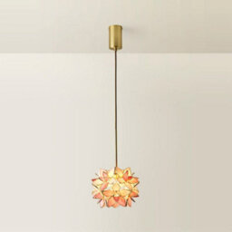 Valuelights Reine Pink Glass Flower Brushed Gold Thread Ceiling Pendant Light With Led Bulb - thumbnail 4