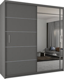 Sliding Wardrobes 4 u LTD Sliding Wardrobes 4U Heaton Mirror Sliding Door Wardrobe In 3 Colors And 4 Sizes (Grey W180Cm H217Cm) - thumbnail 2