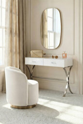 my furniture Aurelia White Glass Console Table - thumbnail 2