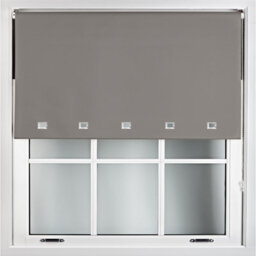 Furnished Blackout Roller Blinds With Square Eyelets And Metal Fittings- Dark Grey Trimmable (W)115Cm (L)210Cm - thumbnail 1