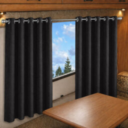 Oxford Homeware Eyelet Velvet Curtains Black Fully Lined Blackout Thermal Insulated Eyelet Curtains Pair (W)117Cm X (L)137Cm - thumbnail 8