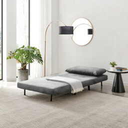 Furniturebox Uk Armchair Sofa Bed - 'bobby' Grey Fabric Armchair Unfolds Into Single - Fold Out Bed Guest Bed Guest Furniture - thumbnail 3