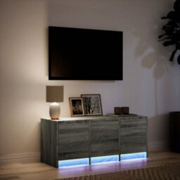 Berkfield Sturdy Tv Cabinet With Led Grey Sonoma 97X34X40 Cm Engineered Wood - thumbnail 5