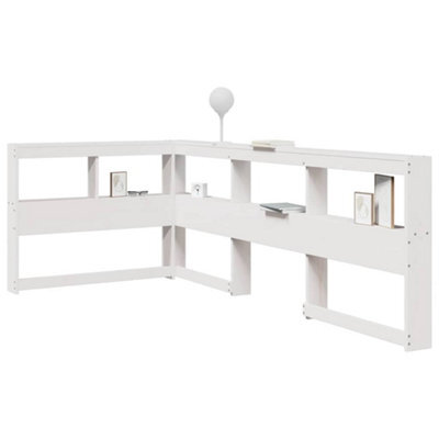 Berkfield Bookcase Headboard L-Shaped White 75 Cm Solid Wood Pine - image 1