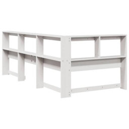 Berkfield Bookcase Headboard L-Shaped White 75 Cm Solid Wood Pine - thumbnail 6
